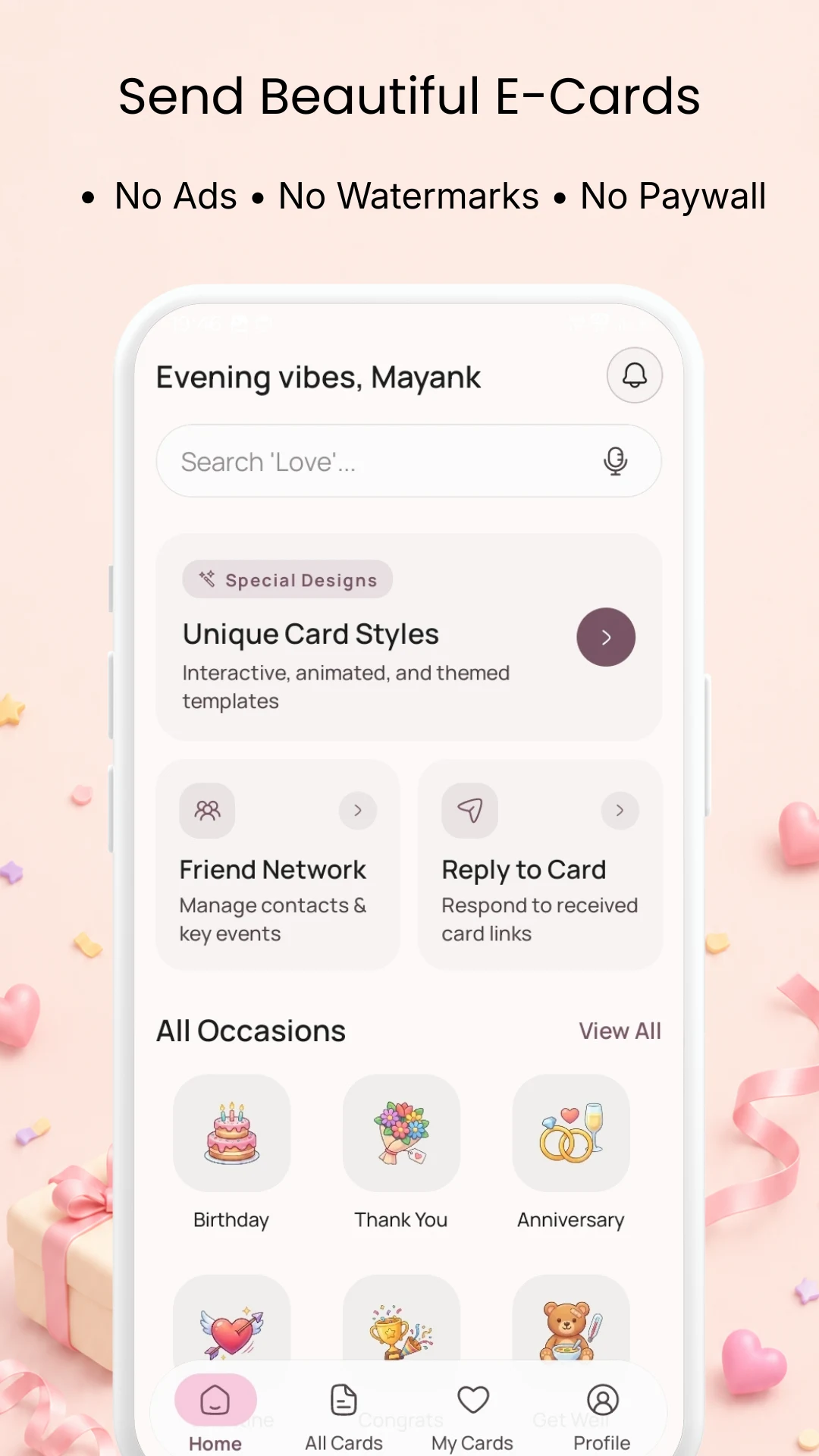 Egreet: Greeting Cards Maker screenshot